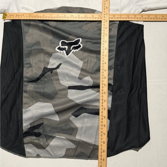 fox racing dri-fit dirtbike ls shirt, grey black white, men's medium #1511 - Picture 7 of 7